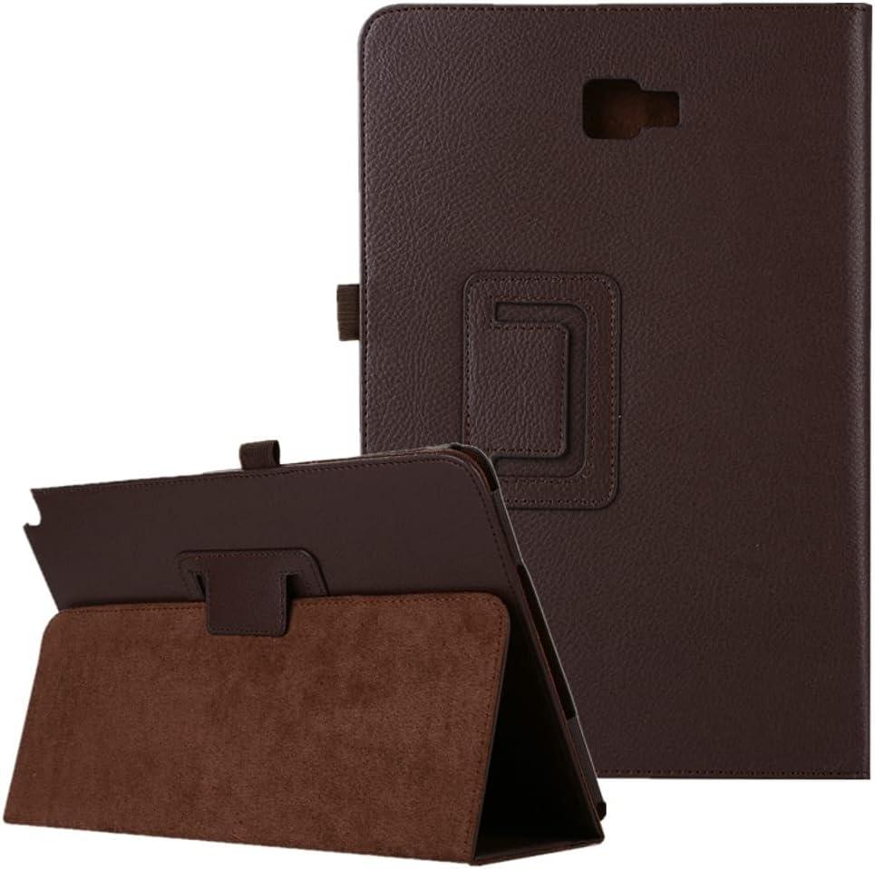 for Samsung Galaxy Tab A 10.1 with S Pen SM-P580 SM-P585 SM-P588 Smart Cover, Ultra Slim Folio Stand Lightweight Sleep/Wake Up Leather Case for Tab A 10.1 2016(with S Pen) P580 P585 (Li-Brown)