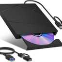 Wbacon External Blu-ray Drive, External Blueray/DVD Drive for PC External Bluray Burner with Extension Data Cable USB 3.0 Type-C Compatible with Windows/MacOS/Linux Laptop Desktop