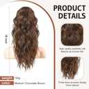 FLUFYMOOZ Ponytail Extension, 18 Inch Claw Clip Ponytail Extension, Wavy Curly Claw Clip in Ponytail Hair Extensions, Natural Fake Ponytail Synthetic Hairpiece for Women (Medium Chocolate Brown)