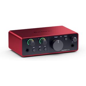 Focusrite Scarlett Solo 4th Gen USB Audio Interface, for the Guitarist, Vocalist, or Producer: High-Fidelity, Studio Quality Recording, and All the Software You Need to Record
