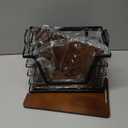 2 Pack Stackable Garbage Bag Holders with Wood Top, Large & Small Garbage Bag Dispenser for Kitchen, Pantry, Laundry Room Organization, Wall Mount or Countertop Use, Black