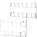 Eersida 2 Pack Acrylic Brochure Pamphlet Holder Wall Mount Clear Brochure Display Holder Plastic Trifold Flyer Rack Literature Storage Rack for Offices Waiting Room (12 Pockets, 25 x 15 Inch)