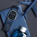 Tefeca Fortitude Series USA Flag Ultrawide Band Compatible with Apple Watch Ultra 2/Ultra 49mm, Series 10 46mm, Series 9/8/7 45mm, SE2/SE/6/5/4 44mm (Onyx)