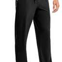 TBMPOY Mens Lightweight Hiking Pants Quick Dry Travel Fishing Water Resistant Workout Athletic Sweatpants Zipper Pockets (Black, XXXL)