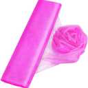 Crystal Organza Tulle Sheer Fabric Backdrop Curtains for Wedding Baby Shower Birthday Party Event Decor, 19 by 30 Yard (Rose)