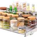 VEVOR 21.5" Wx21 Dx3.5 H Pull Out Cabinet Organizer, Heavy Duty Slide Out Pantry Shelves, Chrome-Plated Steel Roll Out Drawers, Storage for Home, Under Sink, 23" Wx22 Dx7 H Install Size for Cabinet