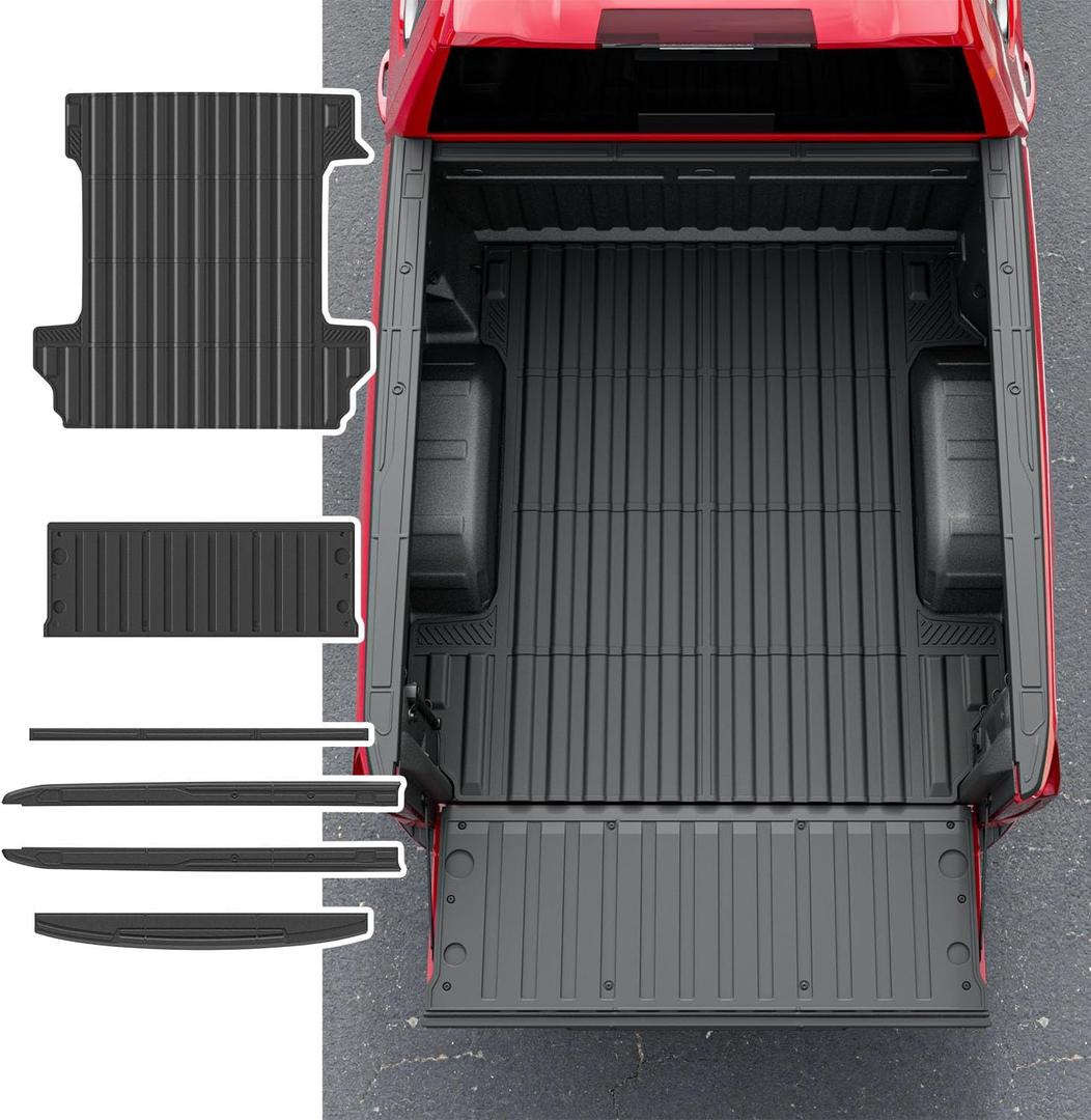 5.8FT Truck Mat Compatible with 2019-2026 Chevy Silverado 1500 Tailgate Liner Bed Liner Truck Bed Rail Cap Replacement for 2019 2020 2021 2022 2023 2024 2025 2026 Chevy Silverado Accessories