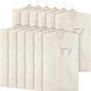 Aliceset 12 Packs 24 x 40 Inches Cotton Garment Bags for Hanging Clothes, Canvas Suit Bags for Clothes Coats Jackets Shirts Closet Storage Travel Gusseted Hanging Garment Cover