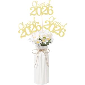 10 PCS Graduation Class Centerpieces Gold Class of 2026 Graduation Centerpieces, 2026 Graduation Centerpieces for Tables Cake Toppers