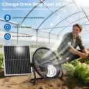 16'' Solar Powered Fan with 35W Solar Panel, Rechargeable Battery Operated Floor Fan with 23FT Cable, Cordless Portable Outdoor Fans for Home, Camping, Chicken Coop, Greenhouse, Power Outages