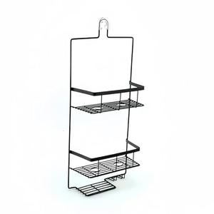 Hanging Shower Caddy, Matte Black, Metal, 2-Shelf with Soap Tray and Hooks, Rust-Resistant, over Showerhead