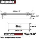JQK Bathroom Glass Shelf, Shelf with 19 Inch Towel Bar Tempered Glass Shower Storage 20 by 5 inches, 304 Stainless Steel Brushed Finish Wall Mount, TGS100L20-BN