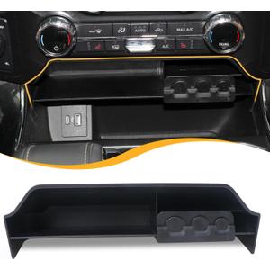 Center Console Organizer Tray Compatible with 2021 2022 2023 2024 2025 Ford F150 Interior Accessories Insert Storage with Coin Holder Box Under Dash OEM Secondary Console Vault Bin
