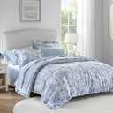 Madison Park Essentials Blue Floral Comforter Set with Sheets King,7pc