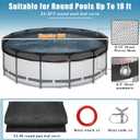 18 FT Pool Leaf Net Cover for Above Ground Pools, Ultra-Fine 0.15 Mesh Pool Cover with Winch & Cable, Pool Leaf Cover Prevents Leaves and Debris from Entering Pool
