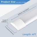 KILIPOL 4FT LED Batten Light, Ceiling Surface Mounted Slim LED Tube Lights, 40W 4000K Neutral White for Office, Shop, Garage, Home, 2 Packs