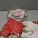 Zhehao 272 Pcs Santa Baby Shower Decorations Christmas Baby Shower Party Santa Tableware Set Disposable Tablecloths Plates Napkins Cups Forks Knives Spoons Banner for Party Decoration Supplies