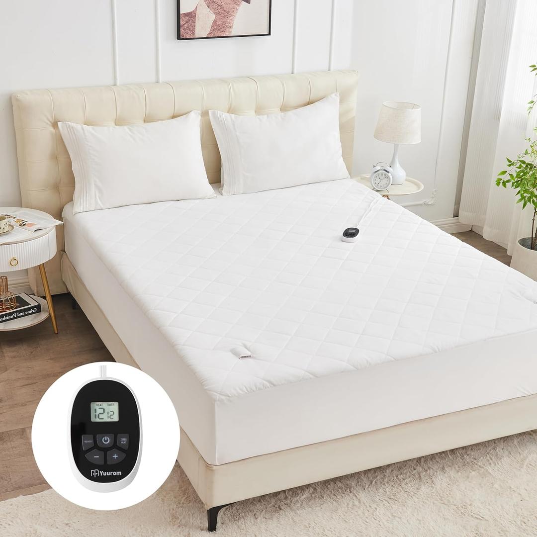 Heated Mattress Pad Twin XL 39"×80", Bed Warmer with Memory&Preheat Functions, Electric Mattress Pad Single Control 12 Heat Settings 12-Hour Auto Off Extra Long Cord Fits 18-24" Deep Pocket