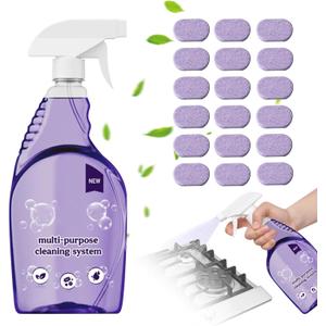 Iiglitch All-In-One Multi Purpose Cleaning System for Ovens, All-Purpose Cleaning Spray with Cleaning Tablets, Multi-Surface Cleaner for Home Instant Stain Removal (1 Bottle+18 Pcs)