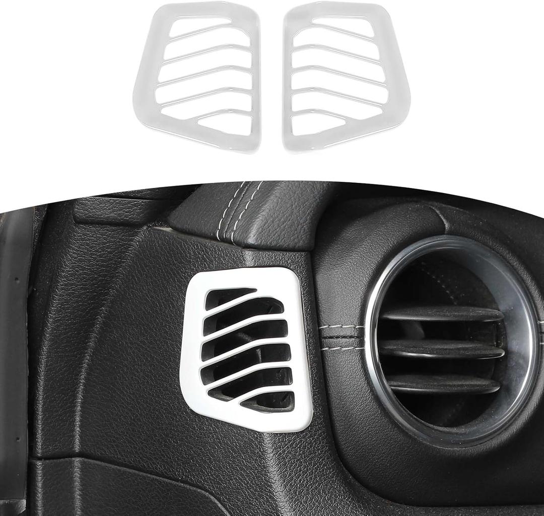 for Jeep JL Dash Side Air AC Vent Trim Cover for Jeep Wrangler JL JLU Gladiator JT 2018-2023 White Interior Accessories 2pcs (White)