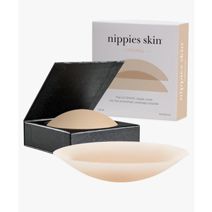 Nippies Nipple Covers for Women - Reusable Sticky Silicone Pasties with Travel Case - Original Circle or Lift Style 