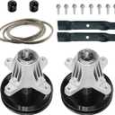 42" Mower Deck Rebuild Kit for MTD Troy Bilt LT4200 T1000 T1800 T1400 Models, 2 Spindles Assembly 618-06991 918-06991, 2 Blades 942-04312A 742-04308, 96 1/2" Belt 754-04060