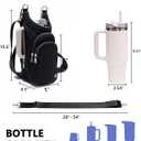 Water Bottle Holder with Strap for 30/32 oz, Crossbody Water Bottle Carrier Bag with RFID Blocking Phone Pocket