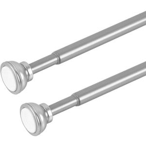 Spring Tension Curtain Rod Adjustable 22 to 36 Inch, 2 Pack, Nickel