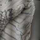 INK+IVY Comforter for Queen Size Bed, Chenille Tufted, Breathable Cotton Comforter Set Queen, All Season Modern Boho Comforter with Farmhouse Bedding Flare, 2 Matching Shams, Queen White/Navy 3 Piece