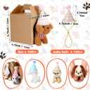 Patelai 48 Pcs Mini Puppy Dog Bulk Adopt a Puppy Party Favors Assorted Soft Small Dog with Birthday Hats Kraft Paper Boxes for Animal Theme Birthday Party Gift Decor