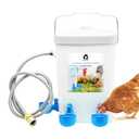 Automatic Chicken Waterer Float Controlled, 3 Gallons Poultry Waterer Dispenser with Hose Attachment, Poultry Automatic Drinking Accessories for Chicks, Duck, Goose, Turkey