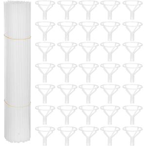 Balloon Holder, 50pcs Transparent Balloon Sticks Plastic Sticks with Cups for Birthday Wedding Party Supplies Anniversary Decoration