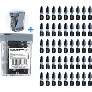 toolant 1 Inch Phillips Bit#2 Magnetic Anti Slip Impact Screwdriver Bits Set,45pcs Insert S2 Steel PH2 Driver Dit Set with CNC Machined Tips for Power Drill