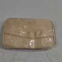 Geetery Chenille Letter Bag Nylon Makeup Portable Cases Preppy Patch Makeup Bag with Zipper Cosmetic Toiletry Storage case for Women, (Beige, Rustic Meds)