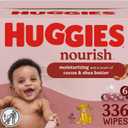 Huggies Nourish Scented Baby Wipes, 6 Push Button Packs (336 Wipes Total)