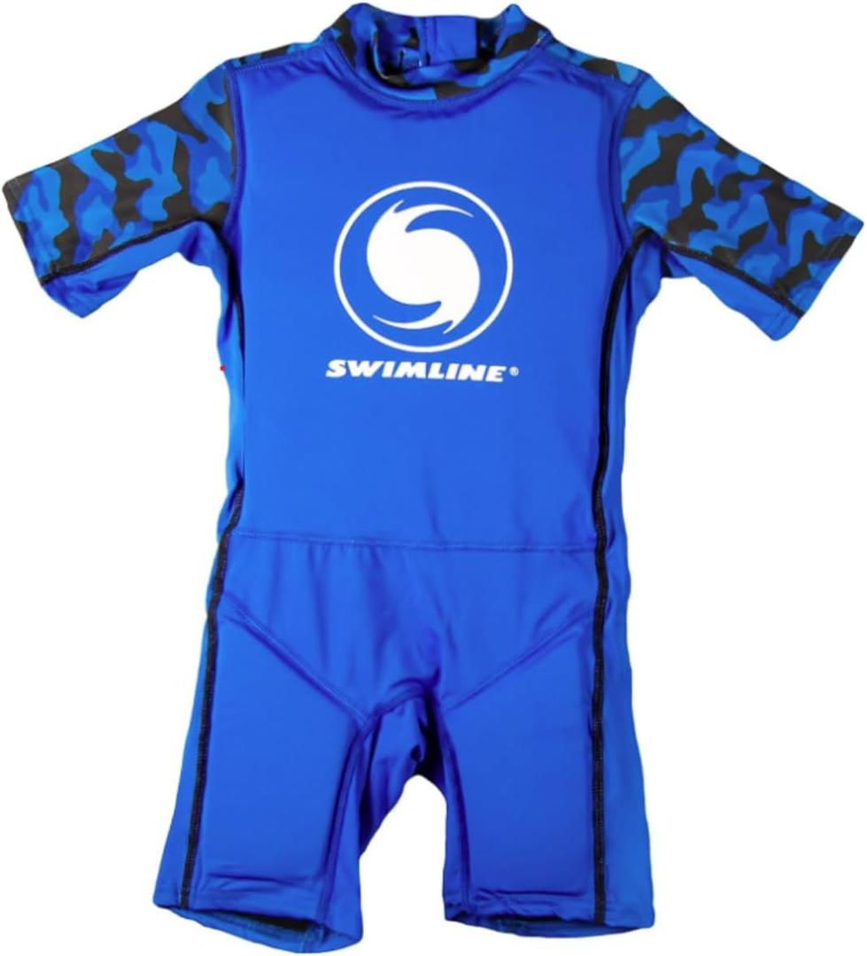 SWIMLINE Buoyant Zip-Up Swim Trainer Vest  Floating Life Jacket Suit for Children Ages 4+, Large 40-55 lbs, Boys, Blue