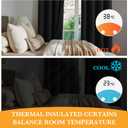 RYB HOME 100% Blackout Black Curtains for Bedroom Living Room, Thermal Insulated Heat Blocking Noise Reducing Window Curtains & Drapes for Kids Room, 52 inches Wide by 84 inches Long, 2 Panels Set