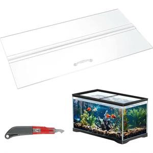 Sieral Aquarium Polycarbonate Canopy Set 23.07 x 11.69 x 0.12 Inch for 15/20H/55 Gallon Without Center Brace Aquariums Cover Fish Tank Lid with a Hook Knife, Clear