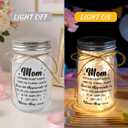 2 x Sentimental Gifts for Mom, Mason Jar Night Light, Birthday Mothers Day Christmas Gifts for Mom from Daughter, Son, Kids(Warm Hug)