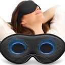 MABAO Weighted Eye Mask for Sleeping, Blackout 3D Contoured Sleep Mask with Adjustable Strap for Women Men, Memory Foam, Gentle Pressure Relief Comfort Eye Cover Blindfold for Insomnia & Travel - Black