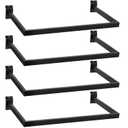 Unittype 4 Pcs U Shaped Hangrail for Slatwall 24 Inch Tubing Hangrail Rectangular Tubing Metal Slat Hanger Wall Accessory for Retail Displays Bracket Clothing Rack Home Use (Black)
