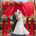 10x10ft Red Backdrop Curtains for Wedding Parties Wrinkle Free Photo Backdrop Drapes for Photography Birthday Baby Shower Soft Fabric Party Backgournd for Photoshoot 5x10ft, 2 Panels