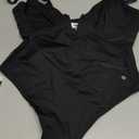 Popilush Shapewear Bodysuits for Women - Tummy Control Body Suits for Womens Deep V Corset Tops Thong Concert Outfits, M, Black