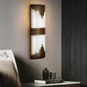 AWWGGA Black Wall Sconce Indoor, Modern LED Wall Lights Glass, 19W Dimmable Black Wall Mount Light for Living Room Bedroom Hallway Corridor, 3000K