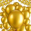 Leitee 160 Pcs Link Balloon Linking Balloons Quick Linkable Needle Tail Latex Balloons for Christmas Birthday Happy New Year Party Wedding Graduation Arch Decors(Metallic Gold,12 Inch 6 Inch)