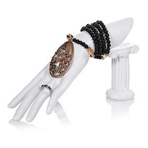 Homeanda White Resin Hand Form with a Stand Ring Hand Chain Bracelet Jewelry Display Stand Holder Organizer Photograph Props Home Decor