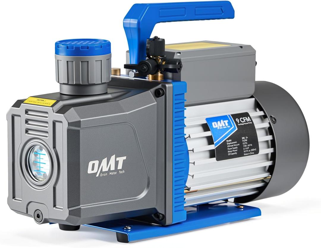 OMT 2Stage A2L Vacuum Pump, 9cfm a/c Vacuum Pump, 3/4 hp Car AC Vacuum Pump