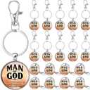 Fathers Day Christian Gifts Bulk for Church Man of God Keychains Religious Bible Verse Keychains