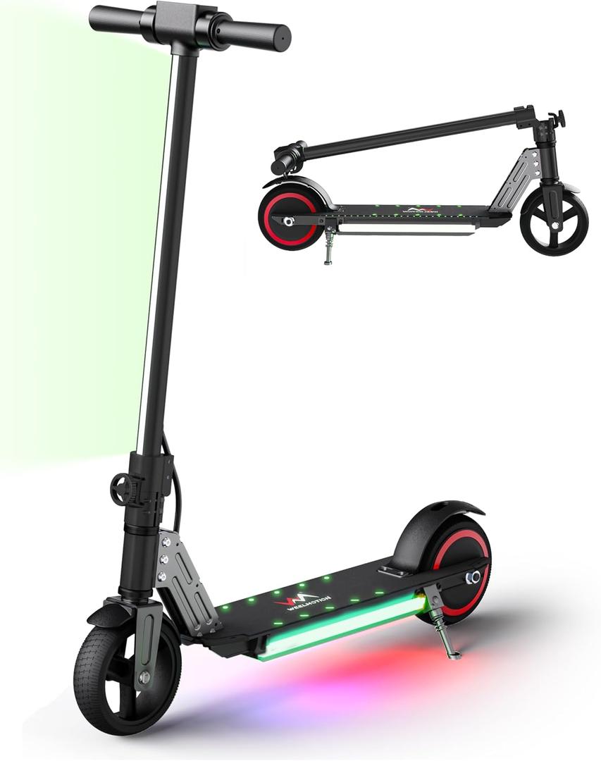 Classic Foldable Electric Scooter for Kids, Bright Front Lights, Shining Pedal Lights, LED Display, Dual Brakes 150W Motor Kids Electric Scooter, UL2272 Certified