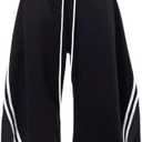 Wide Leg Sweatpants for Women Men Baggy Casual Joggers Barrel Sweat Pants Elastic Waist Drawstring Pants (Medium, Black)